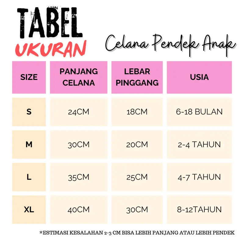 Paket Hemat Celana Pendek Anak usia 1 -7 tahun Katun Bayi Perempuan Newborn celana anak se Lutut 6