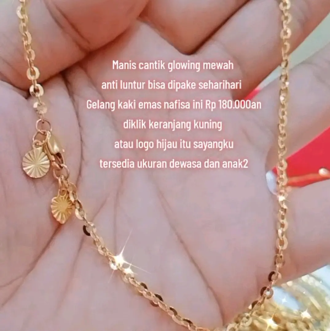 e45_Gelang kaki mbos cap 375 Nori kaca love2 istimewa cantik anggun mewah glowing kualitas premium terbaik tidak luntur bisa dipake terus sehari2 termasuk mandi berenang olahraga dll aman disemua jenis kulit anak dewasa meskipun dalam jangka panjang
