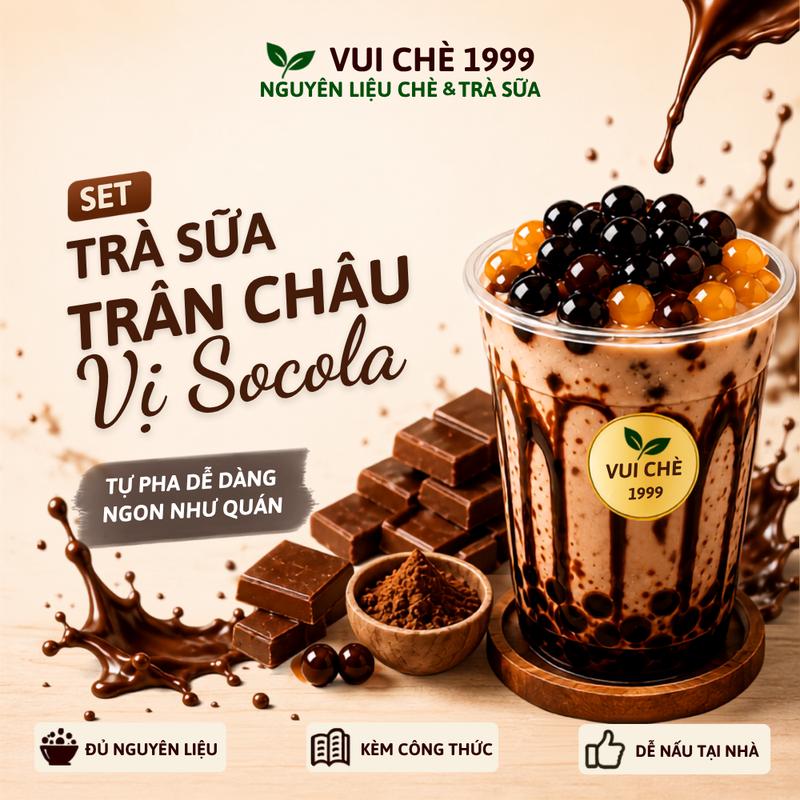 Set Trà Sữa Trân Châu Vị SOCOLA, VUI CHÈ 1999, Set 6-8Ly, Set 12-15Ly, Set 25-30Ly, Dễ Nấu Tại Nhà, Công Thức & Hướng Dẫn Chi Tiết, Siêu Tiết Kiệm
