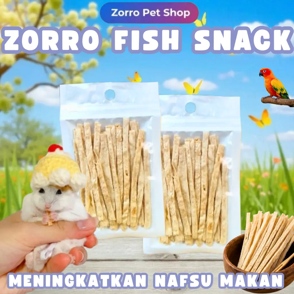 FISH SNACK SNEK IKAN MAKANAN HAMSTER SNACK FAVORIT HAMSTER/SUGARGLIDER ISI BANYAK SNACK BONDING