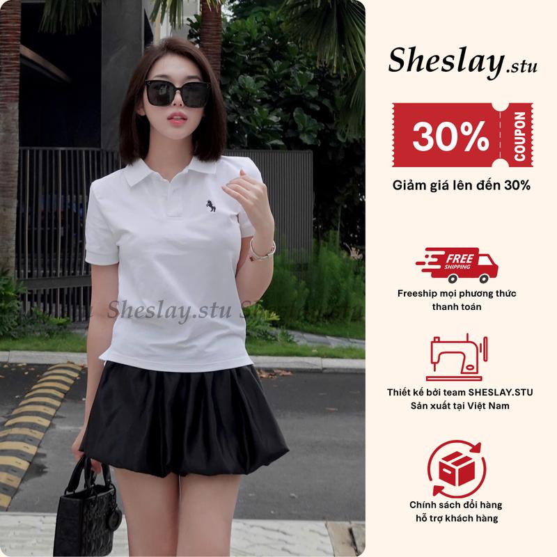 POLO UNICORN - Áo Polo Nữ Kiểu Đẹp Thêu Unicorn SHE SLAY - Mặc là auto trẻ xinh, chuẩn style Hàn Quốc, năng động