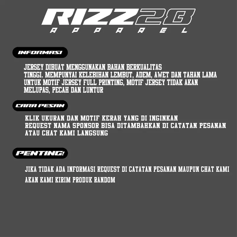 BAJU JERSEY RACING custom full printing bisa request desain nama nomor dan sponsor kaos racing tim 3