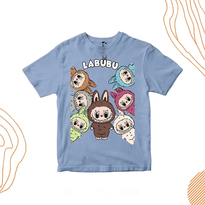 Kaos Anak Unisex Gambar Boneka Colorfull 30S 1 - 10 Tahun Combed Cotton Kids Cewek Cowok labubu Perempuan kaos  anak kaos  labuh Katun Laki-Laki Anak-Anak Fashion Pakaian Pakaian Fashion Pakaian Pakaian 5