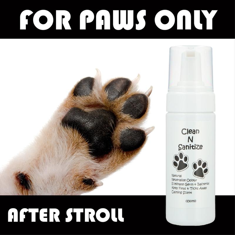 Product Introduction of Paws Cleaner, Clean, Sanitize, Deodorizer, Keep Ticks & Fleas Away. 1