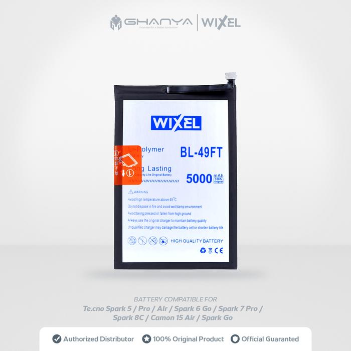 Gambar WIXEL Baterai BL-49FT Tec no Spark 5 Pro / Spark 5 Air / Spark 6 Go / Pop 4 / Camon 15 / Spark 7 Pro / KE5 / KE5J / KE5K KF8 / KF6 / KF6J / KG6 Double Power Real Capacity Batre Batrai Battery Dual BL49FT dari ghanya Kab. Tangerang Tokopedia