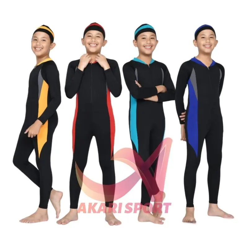 Baju Renang Anak Tk Sd Selam Panjang Pria Wanita Unisex Free Topi Spandek Premium 3