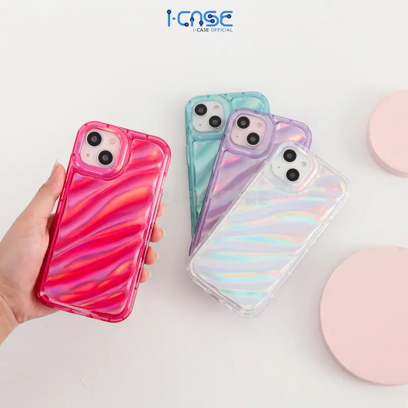 Dazzle Wave Soft Case for iPhone X XS XR MAX 11 12 13 14 Plus Pro Max Purple 2