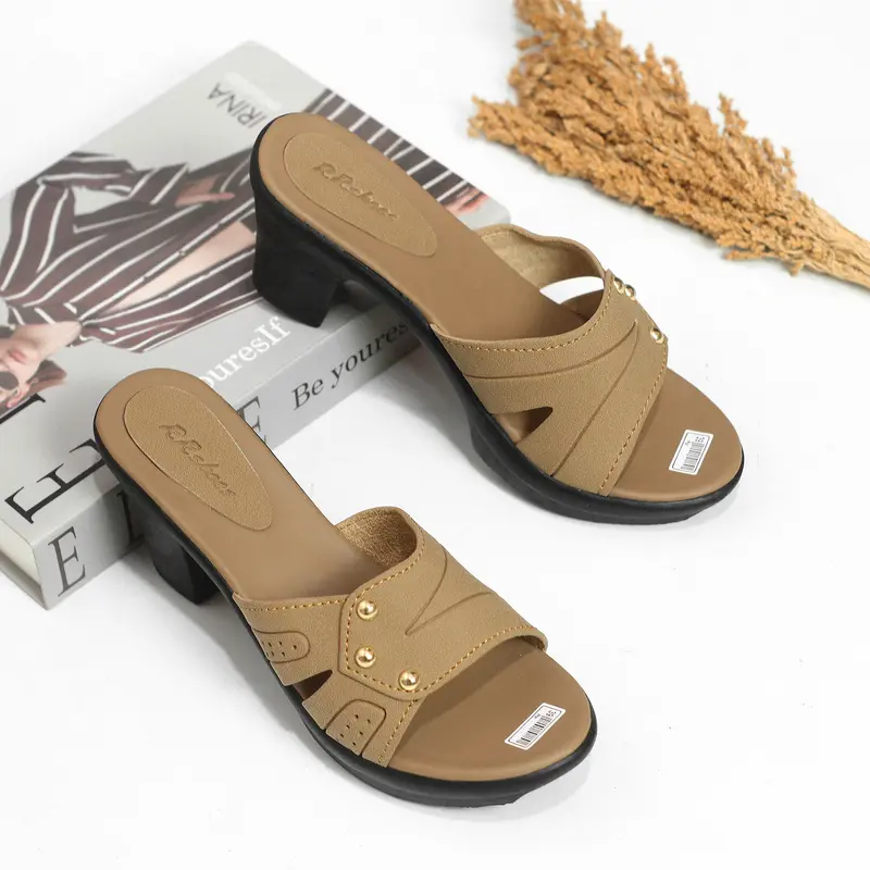 Sandal wanita wedges sendal cewek selop slop tinggi kondangan kekinian terbaru murah ibu terlaris HPK03 7
