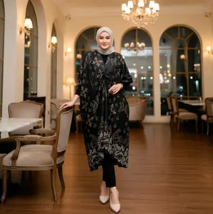 Kaftan Premium Motif Terbaru 2026 Gamis Mewah Rayon Super,Baju Lebaran Terbaru Muslim Wanita Remaja