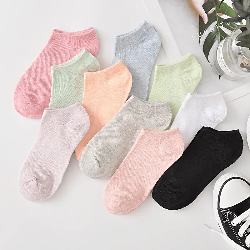 Clova KK224 Kaos Kaki Pendek Wanita Motif Polos Simple Semata Kaki Ankle Bahan Spandex Korea Murah Panjang Bunga 7