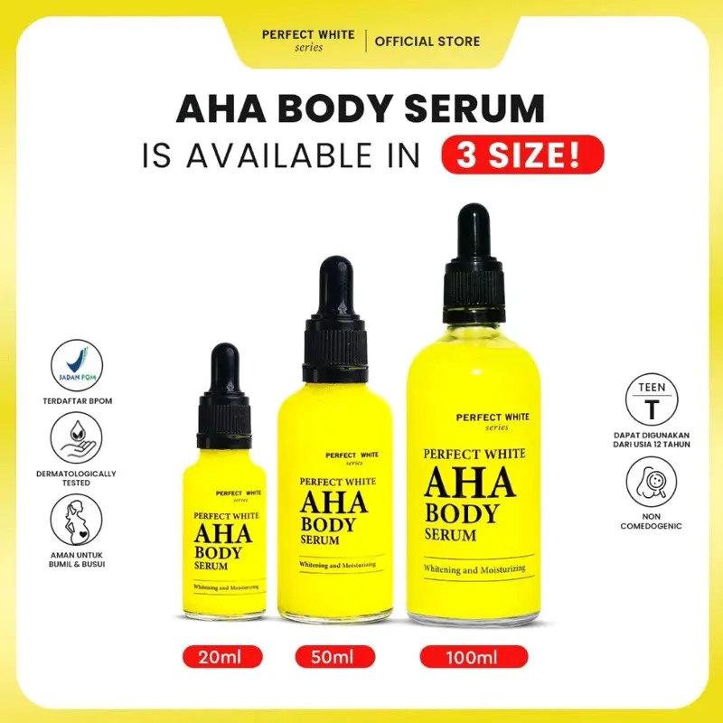 PERFECT WITH AHA BODY SERUM MENCERAHKAN BADAN LEBIH CEPAT
