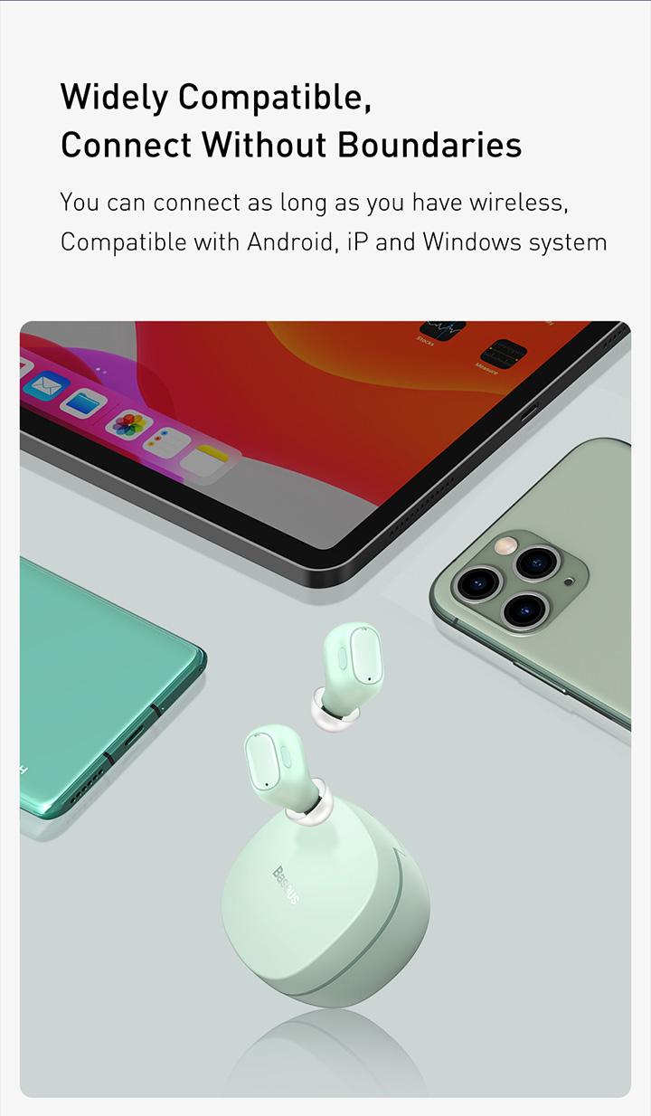 Product Introduction of Baseus Encok WM01 True Wireless Bluetooth Earphone Pengurangan Kebisingan Tahan Air Mini Earbuds TWS Headphones Biru 44
