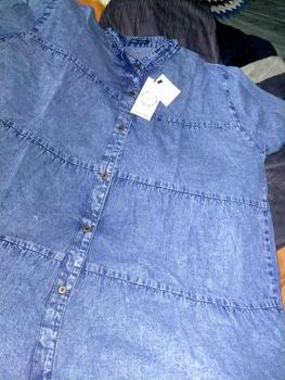 Product Review of Atasan Kemeja Jeans Babydoll Susun // Kemeja Wanita Babydoll Oversize Kekinian from ￶**a l**🇸 0