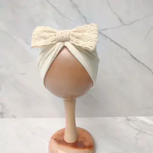 -HAROH- Turban bayi penutup kepala, 3-12 bulan, hiasan renda