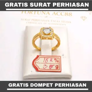 Cincin Lingkar Batu Permata Satu Lapisan E.M.A.S Muda Asli Gratis Dompet Dan Surat Perhiasan Dari Toko