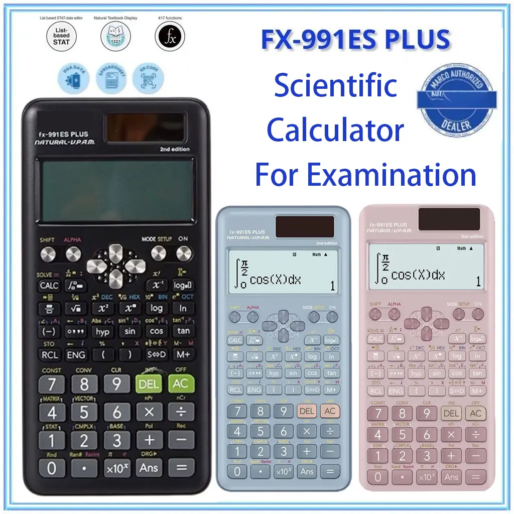 Scientific Calculator fx-991ES Plus Edition Student College Examination Study Exam School Office Supplies CPA