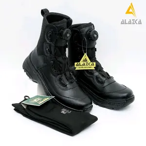 SEPATU PDL LARAS TALI PUTAR TERBARU MODEL CYBER ALAZKA Hitam Karet Boots tentara