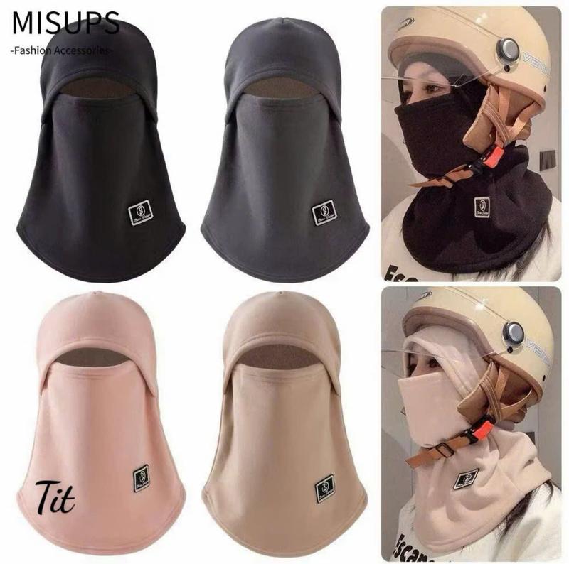 combo 2 Mũ chùm đầu lông cừu giữ ấm cho mùa đông .mũ chùm đầu kèm khẩu trang che nắng chống bụi chất vải co giãn 3 chiều