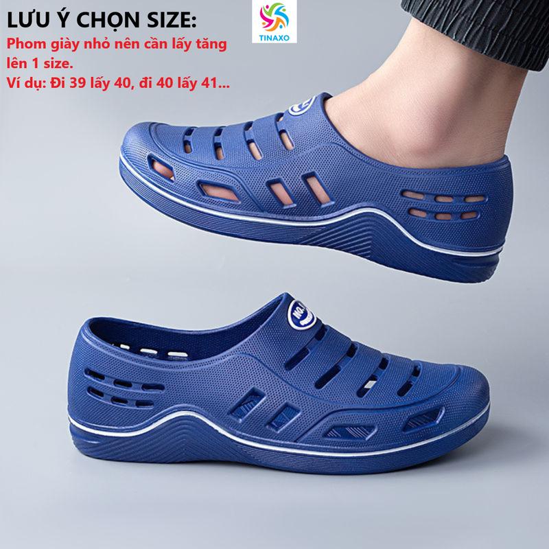 Dép nam, giày nhựa, giày cao su GS188 Đế Bằng DéP Sandal Len