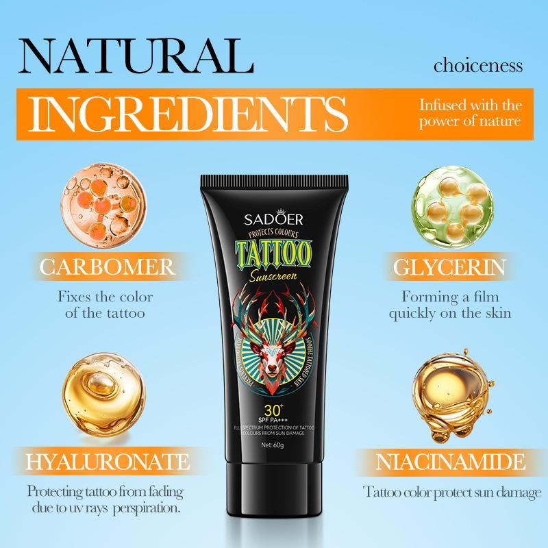 Product Introduction of Set of 3 SADOER Tattoo Colour Care Sunscreen UV Protection Sunscreen 2
