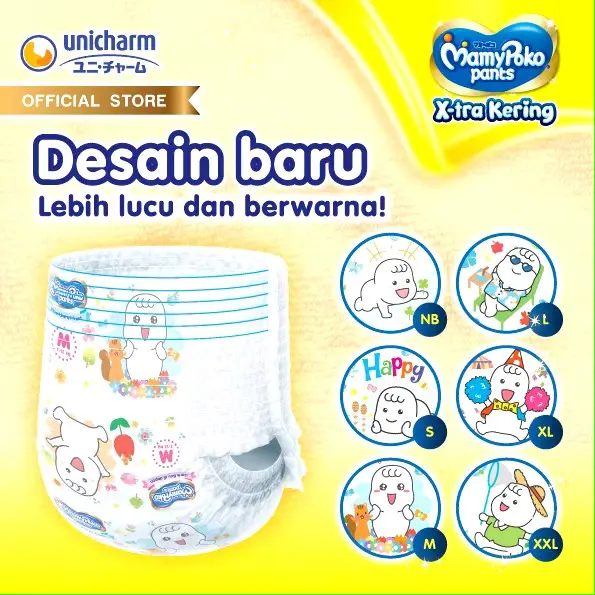 Mamypoko Pants X-tra Kering S-XXL Popok Celana Bayi - 2 Pack 6