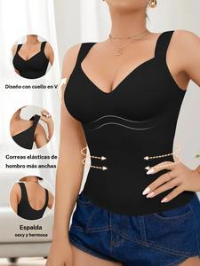 1/2/3/4 piezas prenda moldeadora sin costuras para mujer, ajuste de cintura y control del abdomen, top sencillo tipo camiseta, prenda exterior, todas las estaciones, patrón sólido