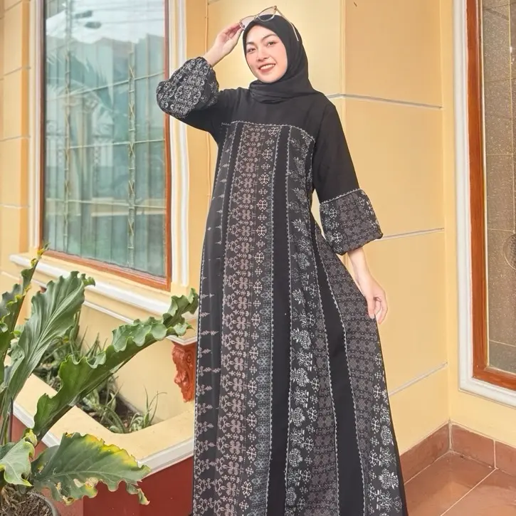 Cherria.Co Gamis Hawa Pecah Seribu ld110 Mewah Dress Muslim Wanita Panjang gamisabaya