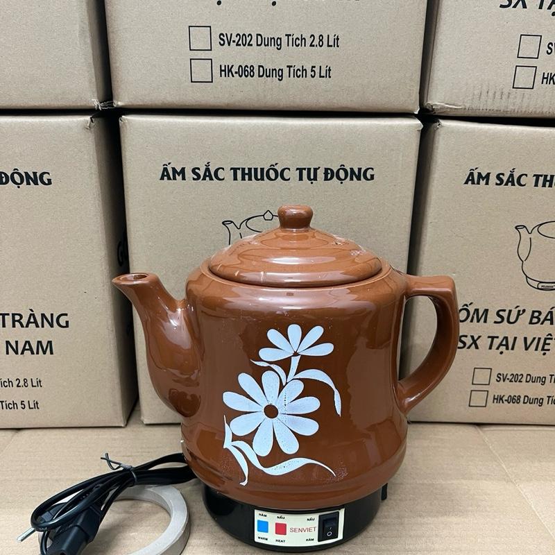  Siêu sắc thuốc điện GỐM SỨ BÁT TRÀNG SEN VIỆT 2,8 lít - Ấm thuốc điện nấu tự động ngắt 