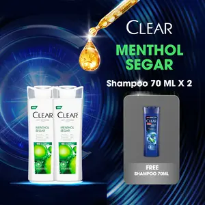 [BUY 2 FREE PRODUK] Clear Shampoo Anti Ketombe Ice Cool Menthol 70Ml Isi 2