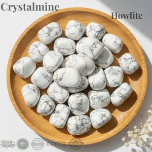 CRYSTALMINE Howlite Crystal Tumble / Turqouise White Batu Natural Alam Kristal Healing Stone