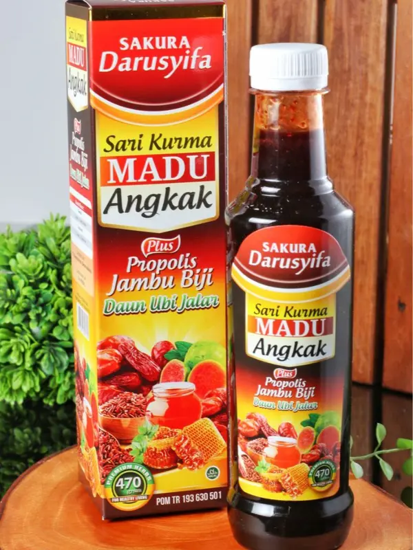 Darusyifa - Sari Kurma Madu Angkak Plus Propolis Jambu Biji  470gr Obat Tipes Bdb Dan Membantu Menaikan Trombosit Asli Original 8