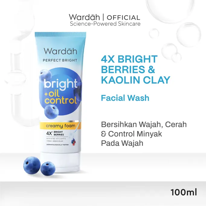Wardah Perfect Bright Creamy Foam Bright + Oil Control 100ml 1