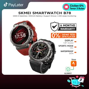 SKMEI Smartwatch GPS | 1.43" AMOLED HD | 5ATM Waterproof | Bluetooth Call | Altitude & Compass | 170+ Sport Modes | Jam Olahraga | Mendukung Strava