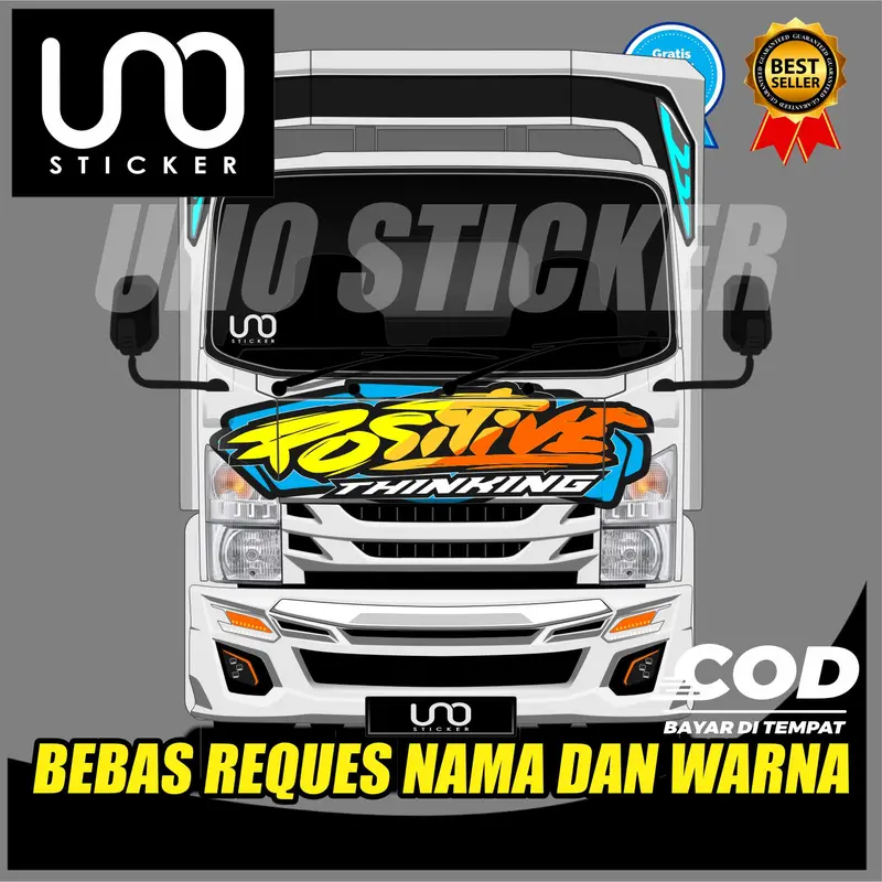 JUAL STICKER TULISAN KABIN BAGIAN DEPAN ( TERLARIS )TRUCK ISUZU ELF GIGA CAR 0