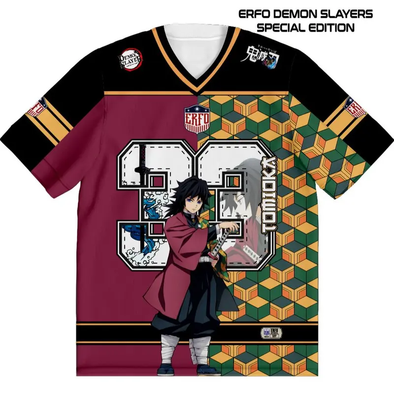 Jersey Oversize Giyu Tomioka No 33 Kimetsu No Yaiba Kaos Anime