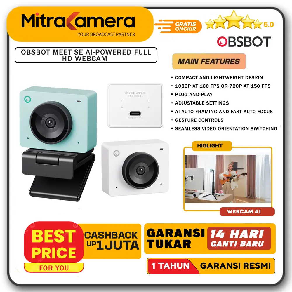 OBSBOT Meet SE AI-Powered Full HD Webcam Kamera