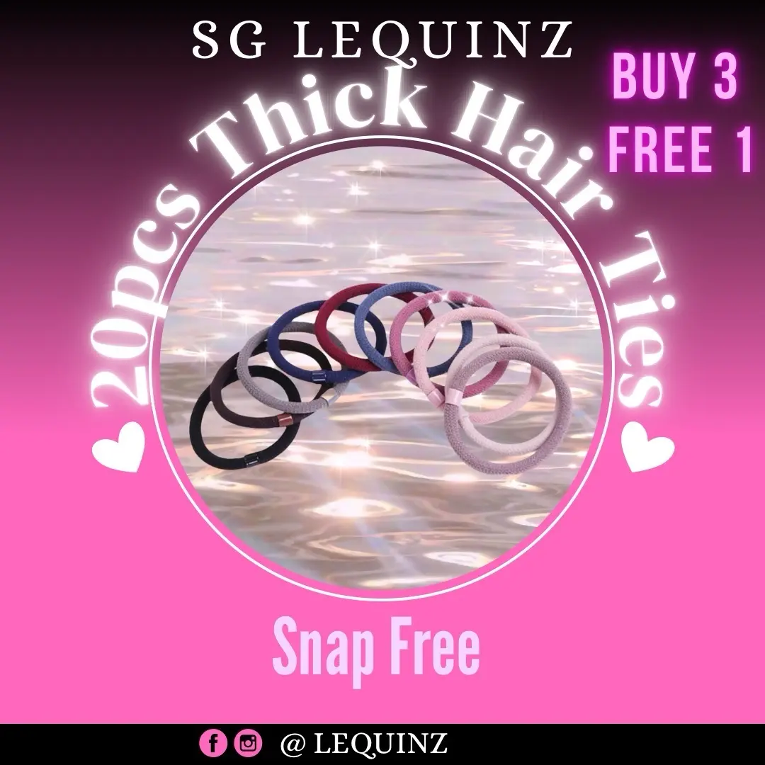 {SG} LEQUINZ 20pcs Thick Elastic Hair Ties Snap Free Rubber Bands Buy 3 Free 1