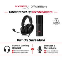 Gambar [BUNDLE] HyperX Headset Gaming Cloud III Wired Black-Red / Black Noise Cancelling Spatial Audio Leather + Microphone Gaming SoloCast 2 Wired USB C Black Podcast Streaming Condenser Mic - Black-Red dari HyperX Indonesia Kota Administrasi Jakarta Utara 2 Tokopedia