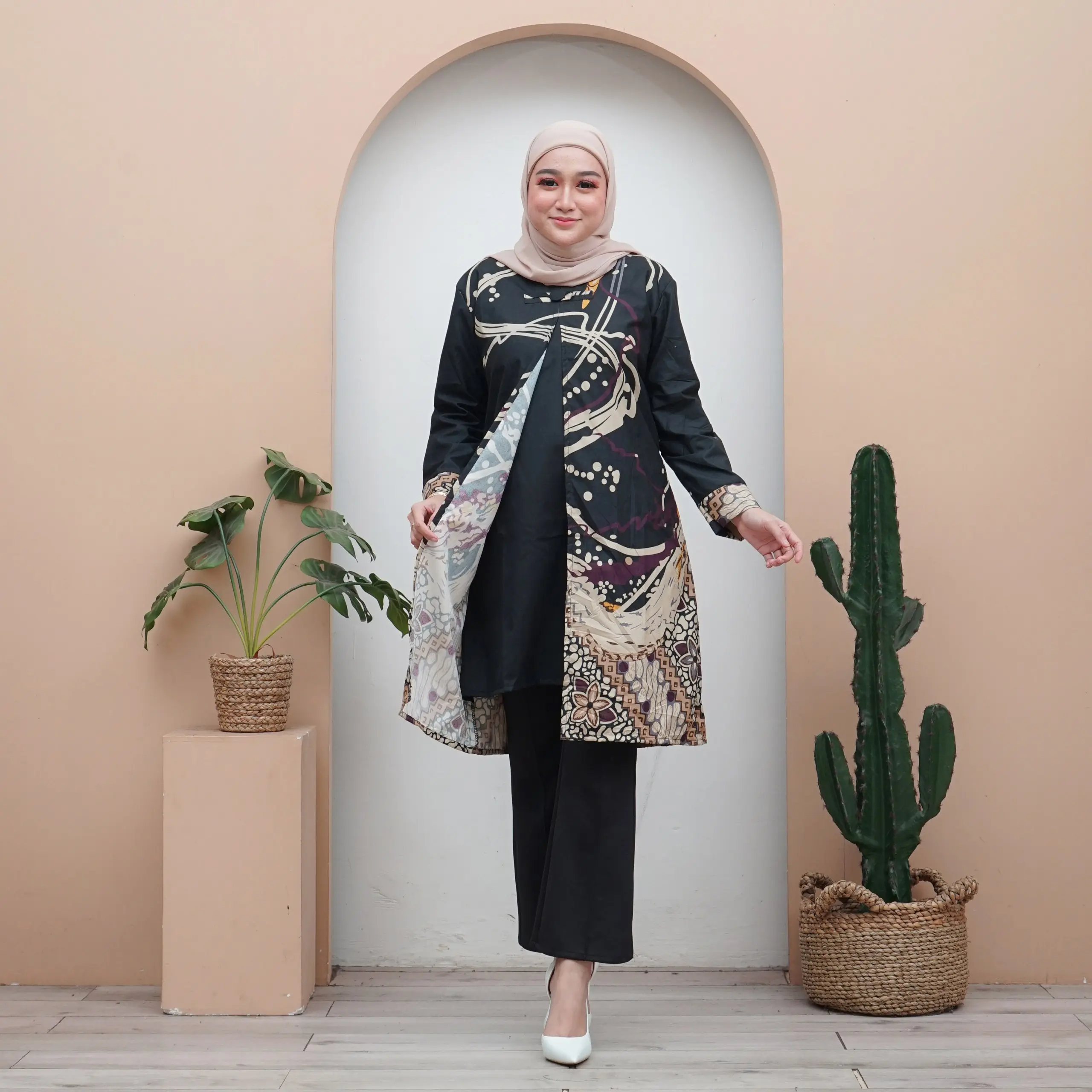 TUNIK BATIK JUMBO XXXXXL LD 140 CM,130 CM,120 CM,XXL,XL,L,M,ATASAN BATIK JUMBO Katun Motif