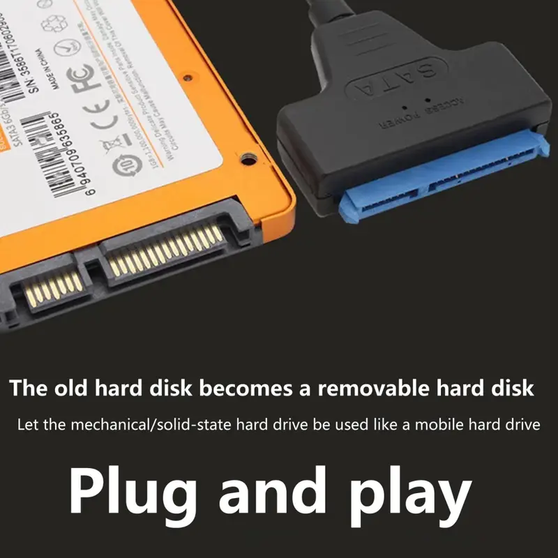 Cáp Ổ Cứng, Fdoristav, Cáp Chuyển Đổi Ổ Cứng Cầm Tay Không Cần Điều Dưỡng, USB31 Loại C Sang SATA 22pin, Cáp Chuyển Đổi Ổ Cứng, Chống Trượt 0