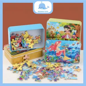 Versi Baru Jigsaw Puzzle Kaleng 60 Pcs - Puzzle 60 Keping Lucu - Puzzle 60 Keping - Puzzle Kaleng isi 60 pcs - Puzzle Anak Murah - Mainan Edukasi Puzzle Kayu 60pcs Kotak Besi - jigsaw puzzle kaleng wooden puzzle 60pcs Games Karton
