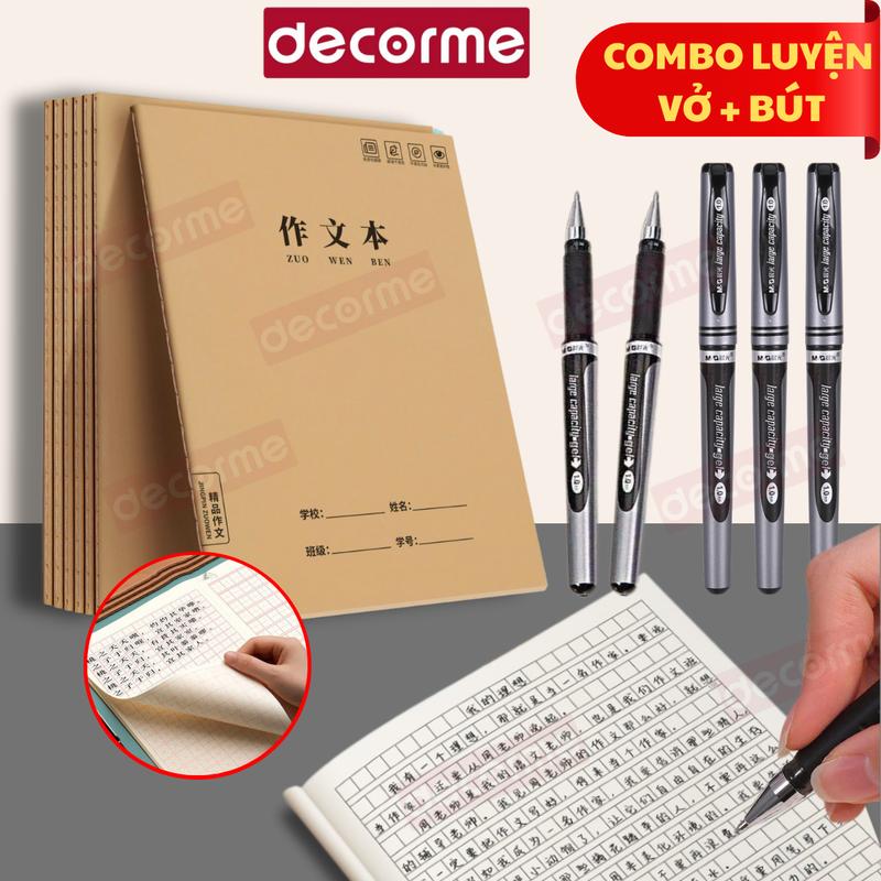  Vở luyện viết tiếng Trung Nhật Hàn tập viết chữ Hán in ô vuông rõ nét giấy đẹp Decorme 
