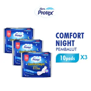 Hers Protex Pembalut Comfort Night 10 Bag x3