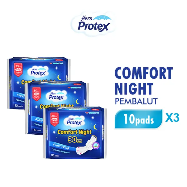 Hers Protex Pembalut Comfort Night 10 Bag x3