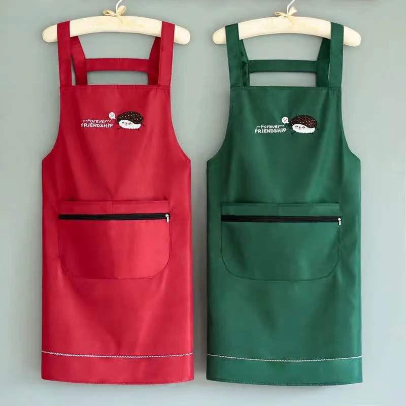 Tạp Dề Làm Việc Sành Điệu, Không Thấm Nước, Có Túi Khóa Kéo, Vải Không Thấm Nước, Để Nấu Ăn 1