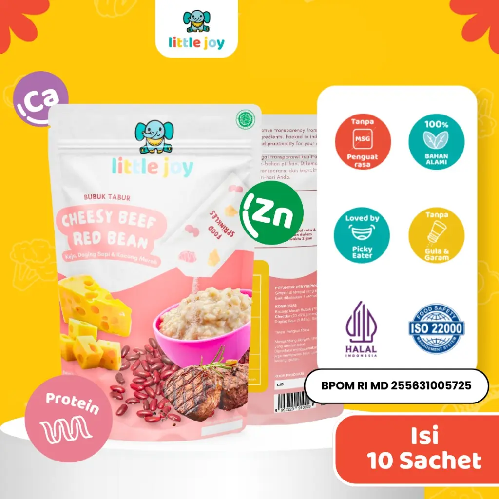 BB Booster Little Joy Cheesy Beef Red Bean - Bubuk Tabur Gizi Anak Mpasi