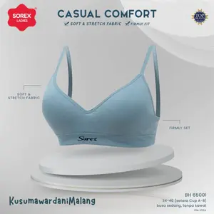 BH SOREX 65001 Tanpa Kawat Busa Kait 2 Setara Cup B Bra Harian