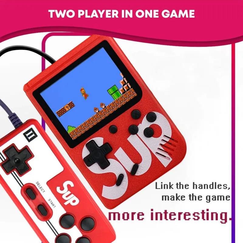 400 IN 1 Game Retro Klasik Layar Portabel Konsol 3 Inci dengan Remote untuk Gameboy Pemain Ganda Gamepad Black 1