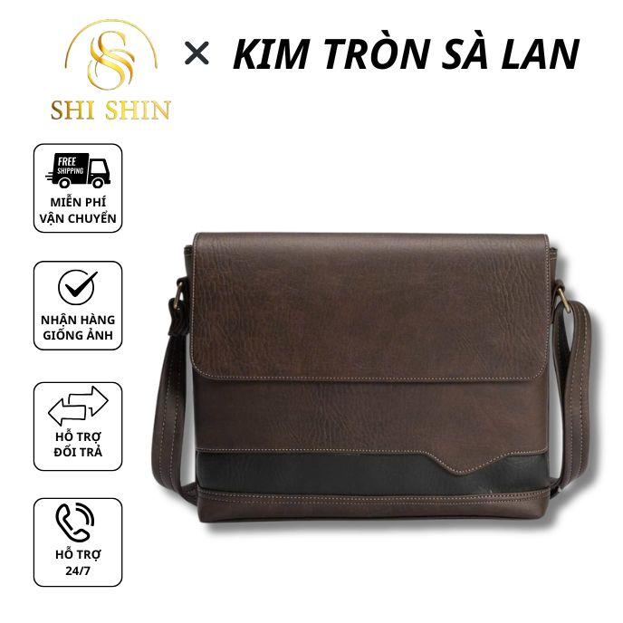 KIMTRON DEAL 1K - Túi Đeo Chéo Nam Da PU Cao Cấp Đựng Laptop 14 Inch Phong Cách Công Sở Hàn Quốc