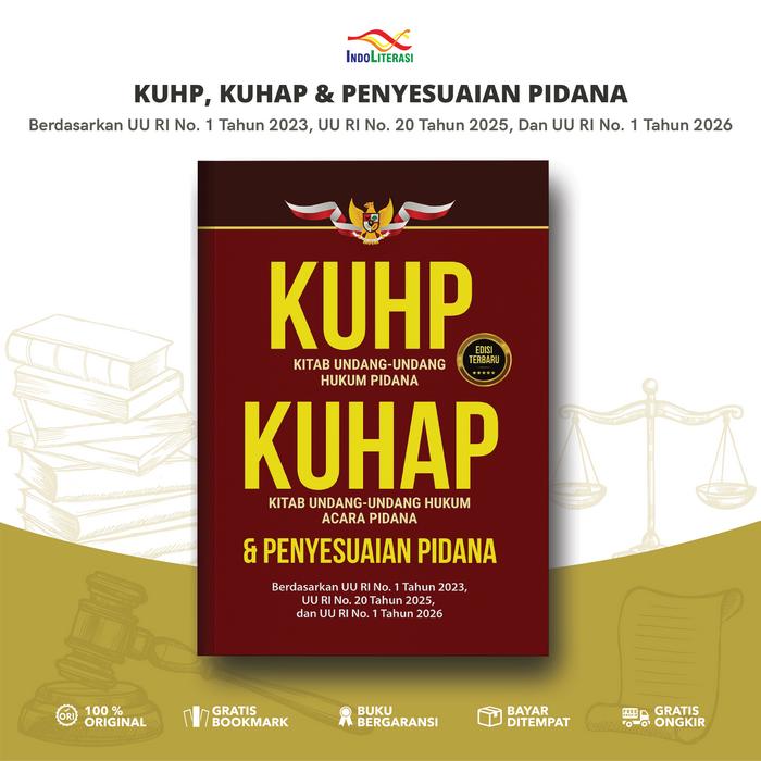 Gambar Buku KUHP & KUHAP Original Terbaru 2026 Dilengkapi Penjelasan & Penyesuaian Pidana dari Penerbit Indoliterasi Kab. Bantul Tokopedia